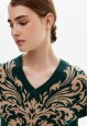 Knitted jumper with jacquard pattern emerald