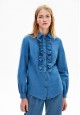 Блузка из шамбре цвет голубой