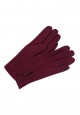 Woollen Gloves with a Decoration burgundy