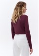 Ribbed Jersey Turtleneck Sweater burgundy