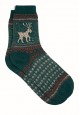 Wool Socks with a Deer Print green