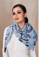  Womens Wrap light blue with floral print