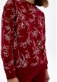hanorac din tricot cu mâneci lungi pentru femei culoare bordo