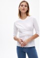 pulover din tricot cu mâneci scurte pentru femei culoare albă