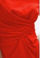 ტრიკოტაჟის მოკლე სახელოებიანი ჯემპრი ქალებისთვის წითელი