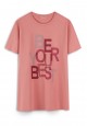 Camiseta con estampado BE YOUR BEST color rosa empolvado