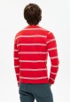 Mens long sleeve striped Tshirt red
