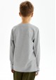 camiseta de punto de manga larga para niño color melange gris claro