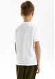 camiseta de punto de manga corta para niño color blanco