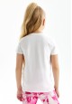 Tricou cu imprimeu pentru fete culoare albă