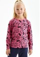Tricou cu mâneci lungi și imprimeu pentru fete culoare roz