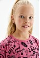 Camiseta de manga larga con estampado para niña color rosa