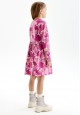 Трикотажное платье с принтом для девочки цвет розовый