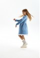 Трикотажное платье с кружевом для девочки цвет синий