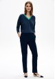 pulover din tricot cu mâneci scurte pentru femei culoare albastrăînchis