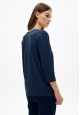 богиносгосон ханцуйтай сүлжмэл даавуун эмэгтэй жемпер цамц хар хөх өнгөтэй 
