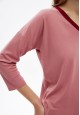 богиносгосон ханцуйтай сүлжмэл даавуун эмэгтэй жемпер цамц тоосон ягаан өнгөтэй 