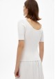 богино ханцуйтай сүлжмэл даавуун эмэгтэй жемпер цамц цагаан өнгөтэй 