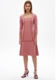 տրիկոտաժից երկարաթև զգեստ կանացի գույնը մշուշոտ վարդագույն