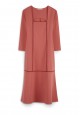 տրիկոտաժից երկարաթև զգեստ կանացի գույնը մշուշոտ վարդագույն