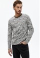 pulover din tricot cu mâneci lungi pentru bărbați culoare grideschis melanj