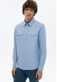 Mens Long Sleeve Shirt blue