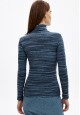 өндөр давхар захтай сүлжмэл даавуугаар хийсэн эмэгтэй хөнгөн жемпер цамц хөх өнгөтэй 