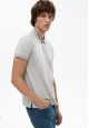 ShortSleeve Polo for Men Light Grey Melange