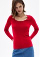 022W2901 трикотажный джемпер с длинным рукавом для женщины цвет красный