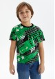 Tricou din tricot cu mâneci scurte pentru băieți culoare verde