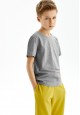 camiseta de punto de manga corta para niño color melange gris claro