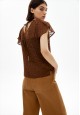 ShortSleeve Blouse for Women Brown