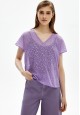 ShortSleeve Blouse for Women Lavender