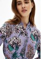Rochie tip cămașă din viscoză cu imprimeu marin culoare lavandă