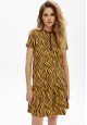 ShortSleeve Dress Animal Print Brown