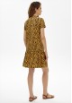 ShortSleeve Dress Animal Print Brown
