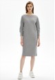 Dress with 34 Sleeve Light Grey Melange