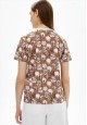 ShortSleeve Printed Tshirt Floral Print Beige
