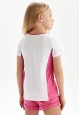 Tricou color block cu imprimeu pentru fete culoare roz