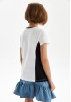 ShortSleeve Tshirt for Girl ColourBlock Print Black
