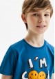 Tricou cu imprimeu pentru băieți culoare albastră