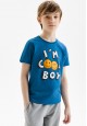 Tricou cu imprimeu pentru băieți culoare albastră