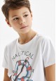 Tricou cu imprimeu marin pentru băieți culoare albă
