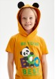 Футболка ECO cotton с принтом для девочек и мальчиков цвет желтый