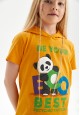 ECO cotton қыздарға және ұлдарға арналған суреті бар футболка түсі сары