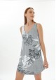 Womens Nightgown Floral Print Light Blue