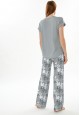 Trousers for Women Floral Print Light Blue