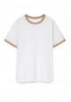 Tshirt with contrast trim milky and beige