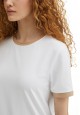 Tshirt with contrast trim milky and beige