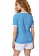 Tshirt with contrast trim light blue and white